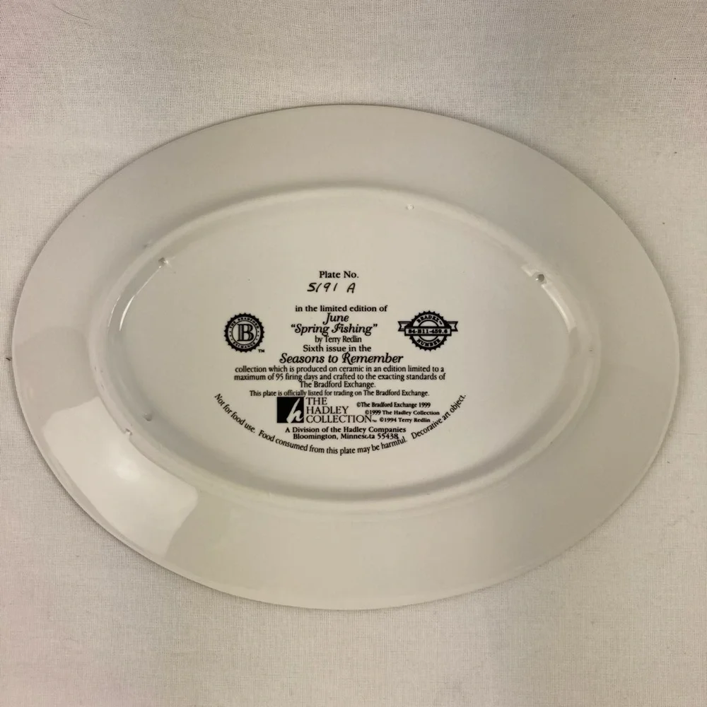 The Bradford Exchange JUNE Spring Fishing Seasons to Remember Wall Plate 1999